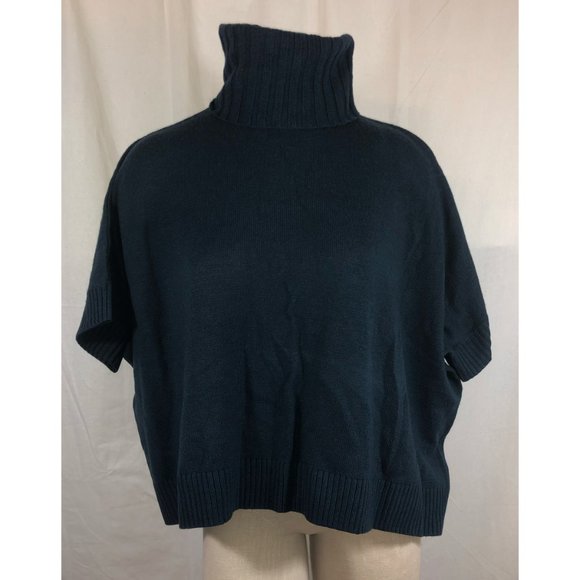 Diane von Furstenberg Size S Forest Green Cowl Neck Wool Cashmere Blend Sweater - Picture 2 of 3